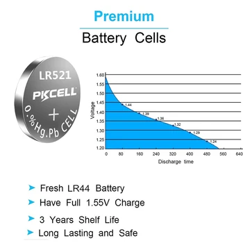 100KS 10 Karty PKCELL Sledovat stav Baterie, knoflíkový článek 1.5 V, VYROBENÉ V ČÍNĚ, Origina Alkalické Baterie