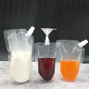 100ks Postavit Plastových nápojových Obalů Bag Hubice pro Nápoj, Džus, Mléko Svatební Party Pití taška