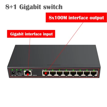 100M+1000Mbps 9-port switch Gigabit Switch Lan Internet Splitter Podpora VLAN Sítě Ethernet přepínače 1G RJ45 Hub 100/1000Mbps