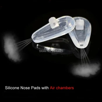 100Pairs(200ks)12mm 14mm super měkké Vzduchové Komory Silikonové Nos Podložky pro optické Brýle Brýle Příslušenství Šroub-in Push-in