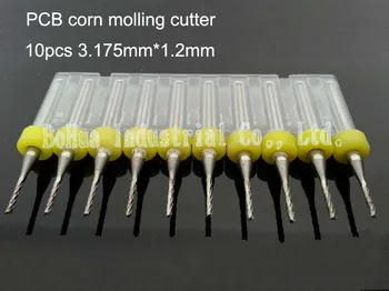 10pcs PCB frézka 1,2 mm rybí ocas frézování řezačka kukuřice fréza karbid wolframu mini end mill rytí CNC