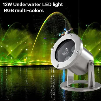 12W Rybník Podvodní LED Světla 304 z Nerezové Oceli IP68 Watarproof RGB, Dálkové ovládání Kašna, Bazén Lampa AC 12V DC