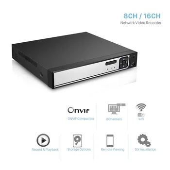 16CH 5M CCTV NVR 8CH 4MP 4CH 5MP H. 265/ H. 264 Detekce Pohybu CCTV Network Video Recorder FTP ONVIF Pro IP Kamery, Bezpečnostní Systém