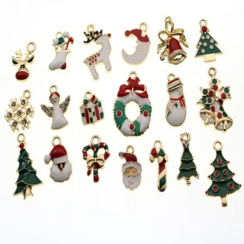 19pcs Vánoční Kouzlo Přívěsek pro Výrobu Šperků Ponožka, sněhová Vločka Santa Claus Bell Elk pro Náhrdelník, Náramek DIY Šperky Zjištění