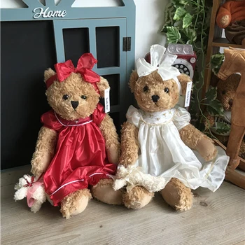 1KS 36CM nosit šaty sweet teddy bear Vycpaná Zvířata, Plyšové Hračky Teddy Bear Spaní, panenky, narozeniny, Vánoční Dárky pro Děti