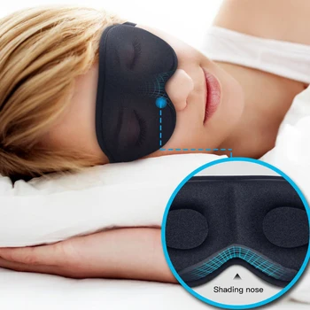 1ks 3D Spát Přírodní Maska na Spaní Oční Maska Kšiltem Kryt Odstín Eye Patch Muži Ženy Měkké Přenosné Zavázanýma očima Cestovní Pásku přes oko