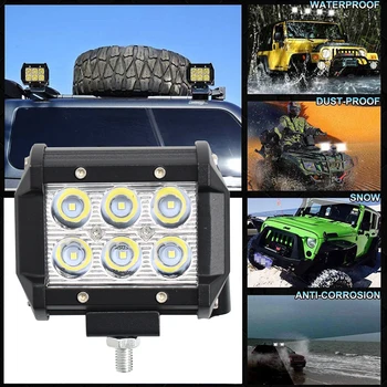 1ks 4inch 18W LED Pracovní Světlo Bary Bodové světlo se Světla Pro Automobily, Motocykl, Traktor, Loď, Off Road 4x4 Truck SUV 12V 24V