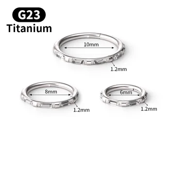 1ks Nejnovější Titanu G23 16G Zirkon Clicker Segmentu Nos Hoop Kroužky Otočné Ušní, Nosní, Daith Septum Piercing Šperky Tělo Ombligo