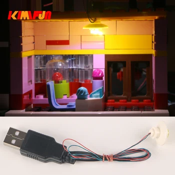 1ks USB Creator Dům DIY Hračky, Vnitřní Led House Lustr, Světla, Budova, Blok, Město, Ulice LED Světlo