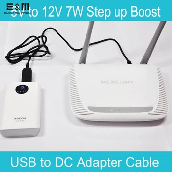 1M USB DC 5V do 12V 7W 9V Step up Boost Zpracování Kabel Pro Mobilní Power Bank Router LCD Displej UPS