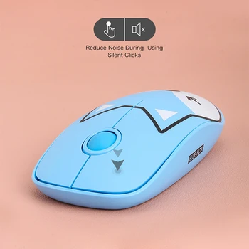 2.4 G Bezdrátová Myš Pad Sada Roztomilé Kreslené Tichý Počítač Myš 1600 DPI, Ergonomický Mause Optické Myši Myš USB Přijímač Pro Lapt