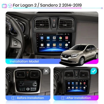 2 Din autorádia WIFI, GPS Navigace Multimediální Přehrávač Pro Renault Logan Sandero - 2019 Vedoucí Jednotky s Rámem