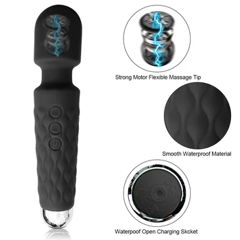 20 Rychlost Mini Výkonný Vibrátor pro Ženy G Spot AV Magic Wand Klitoris Stimulátor Dildo Vibrační Sexuální Hračky pro Dospělé Páry