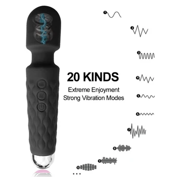 20 Rychlost Mini Výkonný Vibrátor pro Ženy G Spot AV Magic Wand Klitoris Stimulátor Dildo Vibrační Sexuální Hračky pro Dospělé Páry