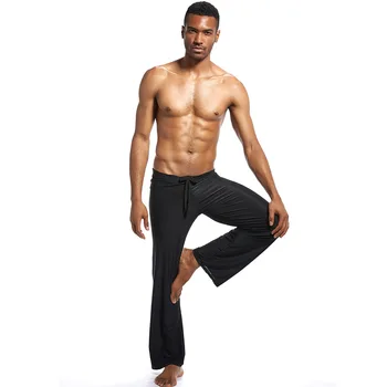 2019 nové pánské tepláky, volné šňůrky širokou nohu rychle suché jóga sportovní kalhoty příležitostné běžce běh fitness cvičení kalhoty kalhoty