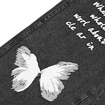 2020 Nové Vintage Džíny Pánské Butterfly Print Dlouhé Kalhoty Harajuku Hip hop Streetwear Džínové Kalhoty Podzim Jean Hiphop WY183