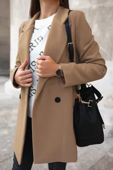 2020 Nové Zimní Kabáty A Bundy Pro Ženy Plus Velikost Dvojí Breasted Kabát Teplé Korejský Elegantní Vintage Kabát Žena Plášť Cape