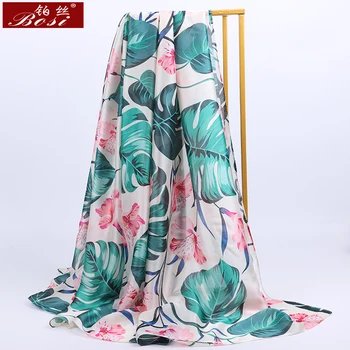 2020 Nový hedvábný Satén šátek Nechat vytisknout ženy Luxusní Značky dlouhý šátky šátek Měkké letní Módní pláže jemné hedvábí Ženy Hidžáb Tisk