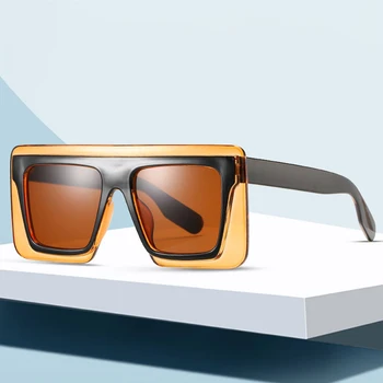 2020 Vintage Luxusní Značky Značkové Nadrozměrné Náměstí sluneční Brýle, Ženy, Muži Velký Rám Módní Gradient Sluneční Brýle Pro Ženy, UV400