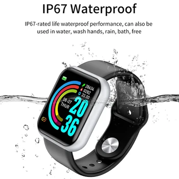 2020 Y68 Chytré Hodinky Muži Ženy Fitness Tracker Chytrý Náramek Heart Rate Monitor Krevního Tlaku D20 Smartwatch Pro Android, IOS