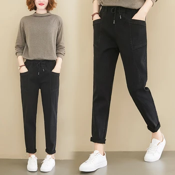 2020 Ženy, Jarní Letní Módní Japonsko Harajuku Styl Říše Pasu Plná Barva Velké Velikosti Harémové Kalhoty Office Lady Casual Kalhoty