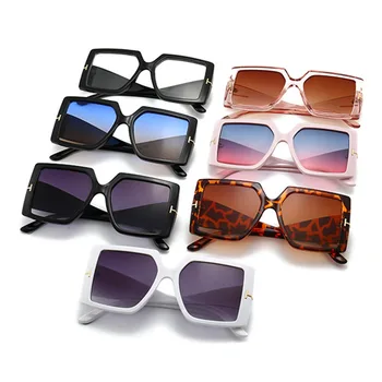 2021 Módní Vintage Nadrozměrné Náměstí sluneční Brýle, Ženy, Muži, Luxusní Značky Nýt Gradient Velký Rám Sluneční Brýle, UV400 gafas Odstíny