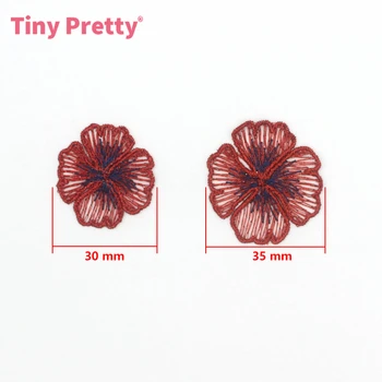 20KS Elegantní Výšivky Květinové Petal Nášivky Bicolor Vyšívané Krajky Květiny pro DIY Výrobu Šperků