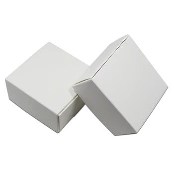 20KS/ Lot Bílé Kartonové Papírové Krabice Prázdný Papír Kraft Karton Box Skládací Ruční Mýdla, Šperky, Párty, Malý Dárek Box Balení