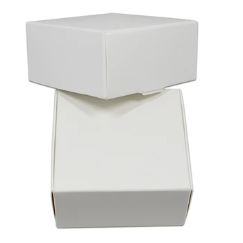 20KS/ Lot Bílé Kartonové Papírové Krabice Prázdný Papír Kraft Karton Box Skládací Ruční Mýdla, Šperky, Párty, Malý Dárek Box Balení