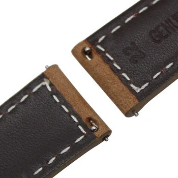 22mm Rychlé Uvolnění Pravé Kůže Watchband pro Samsung Gear S3 Klasické Frontier Hodinky Kapela Vintage Popruh na Zápěstí Náramek, Hnědá