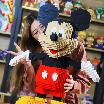 2500pcs Disney Mickey 67 cm Vysoké Stavební Bloky Montáž Vzdělávací Hračky Pro Děti
