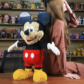 2500pcs Disney Mickey 67 cm Vysoké Stavební Bloky Montáž Vzdělávací Hračky Pro Děti