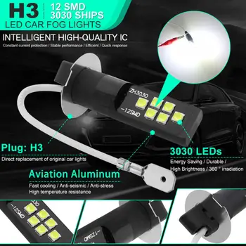 2ks LED Mlhové Světlo, Žárovka LED Žárovka 6000K Auto Mlhové Světlo Vysoké Světlé Světlomet H3