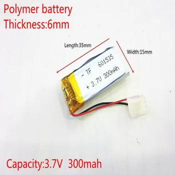 3.7 V 300mAh Lithium Polymer Li-Po Dobíjecí Baterie Pro Mp3, bluetooth, GPS, mobilní elektronické 601535