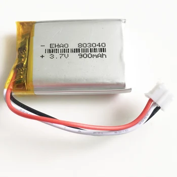3.7 V 900mAh Lithium Polymer LiPo Dobíjecí Baterie s JST-PH 2.0 mm 3pin konektor Pro MP3 PAD fotoaparát, GPS, notebook 803040