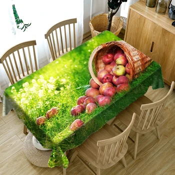 3D Ovoce a Zeleniny Desky Stolu Ubrus Prachotěsný prát v Pračce Tkaniny Zahustit Bavlna Obdélníkový a Kulatý ubrus