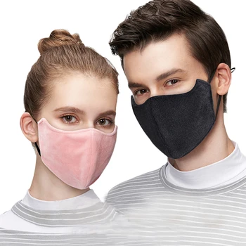3D Zimní Teplé Unisex Prodyšné Úst Maska Venkovní Koni Bavlna, Samet, obličejové Masky Ženy Muži Nepromokavou Prachotěsný Ústa-muflové
