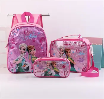 3ks Disney princezna děti batoh Elsa taška tužkou kreslený případě Zmrazené dívka chlapec dárkové tašky pro školy studenta