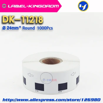 4 Náplň Rohlíky Kompatibilní DK-11218 Štítku o Průměru 24 mm Kolem 1000ks Kompatibilní pro Tiskárny Štítků Brother QL-700/710/720 DK-1218