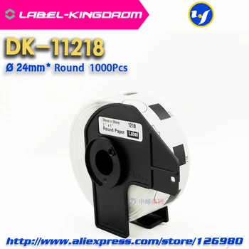 4 Náplň Rohlíky Kompatibilní DK-11218 Štítku o Průměru 24 mm Kolem 1000ks Kompatibilní pro Tiskárny Štítků Brother QL-700/710/720 DK-1218