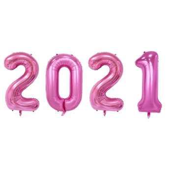 40inch 1Set Fólie Balón Číslo 2021 Nový Rok Party Dekorace Vícebarevná Festival Akce, Párty, Narozeniny, Domácí Svatební Dodávky