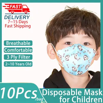 40Pcs Děti Jednorázové obličejové Masky 3-Vrstva Filtru Bezpečné Prodyšné Tkaniny Mascarillas Non-tkané Dítě Ústa Masky Pro 0-10 Let