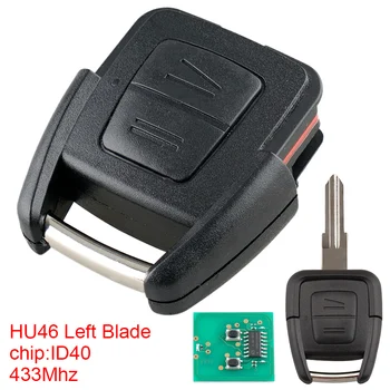 433 mhz 2 Tlačítka Vzdálené klíče od Auta s ID40 Čip a HU46 Čepel Volitelné Fit pro Opel