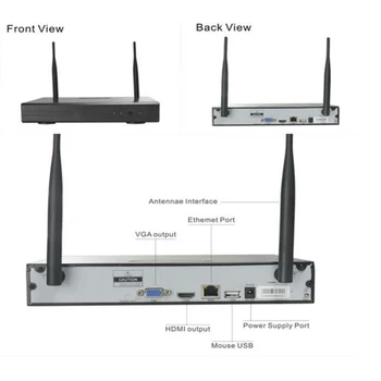 4CH Bezdrátové CCTV Systém 1080P 2MP NVR Krytý CCTV Kamery IP Bezpečnostní Systém, Bezdrátové Video Surveillance Kit