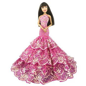 4pcs/lot Módní Krajky Večerní Party Šaty pro Panenku Barbie Oblečení Mořská panna Oblečení pro 1/6 BJD Doll Příslušenství, Hračky