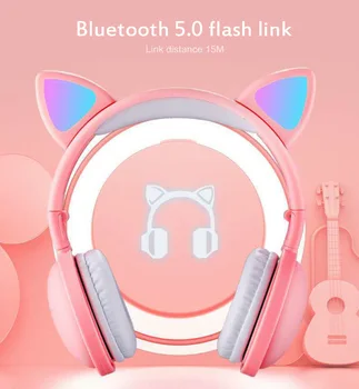 6 Barev RGB LED Světlo Cat Ear Sluchátka Bluetooth 5.0 Šumu Dospělé, Děti, Holka, Sluchátka S Mikrofonem Pro IOS Android