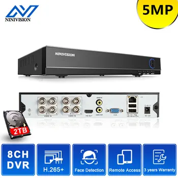 6 v 1 H. 265+ 8ch AHD hybridní video rekordér pro 5MP/4MP/3MP/1080P/720P Kamery Xmeye Onvif P2P CCTV DVR AHD DVR podpora USB wifi