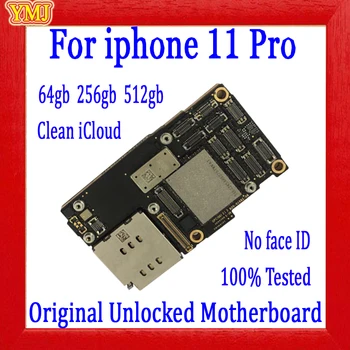 64 GB 256 GB základní Deska Pro iPhone 11 Pro Bez Obličej ID Full Unlocked, Zdarma iCloud Originál pro iPhone 11PRO Logic Board