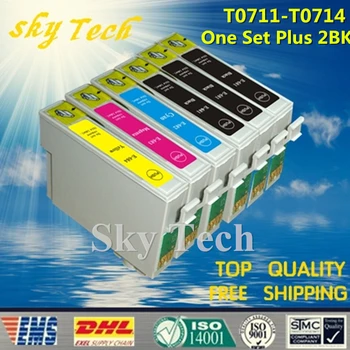 6X Kompatibilních Kazet T0711 - T0714 Pro Epson S20 S21 SX100 SX105 SX110 SX115 SX200 SX205 BX600FW atd.