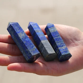 70-80g Přírodní Lapis Lazuli Bod Hůlka Crystal Léčení Drahokam Hůlka Feng Shui Krystaly